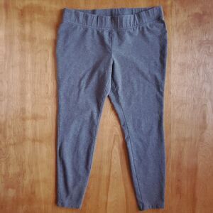 Lands End Starfish Mid Rise Knit Leggings XL 18 Gray 409530 Cotton Spandex